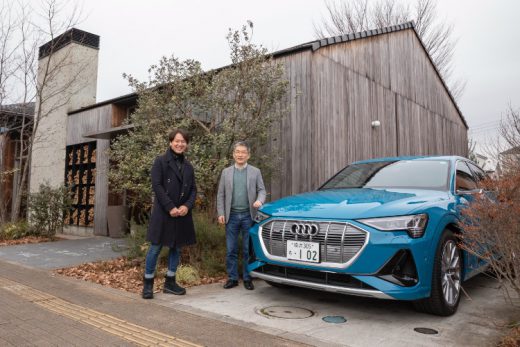 アウディの最新EV「e-tron Sportback」で緑豊な薪火料理の店へドライブ